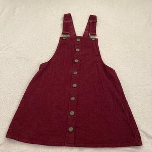 Maroon overall dress